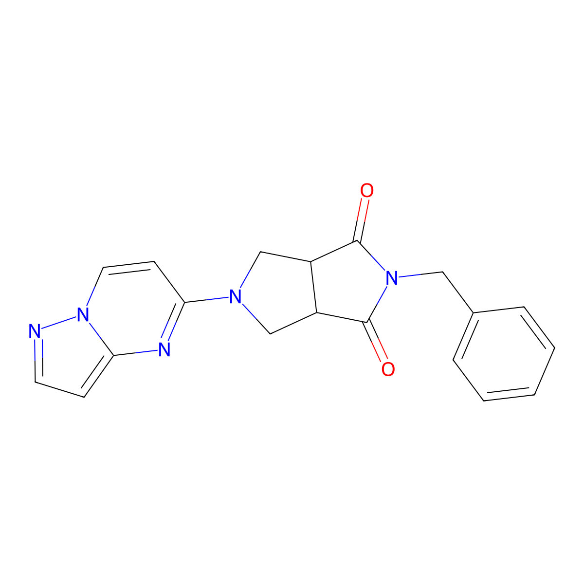 2-Benzyl-5-{pyrazolo[1,5-a]pyrimidin-5-yl}-octahydropyrrolo[3,4-c]pyrrole-1,3-dione molecular structure, CAS 2415490-85-4