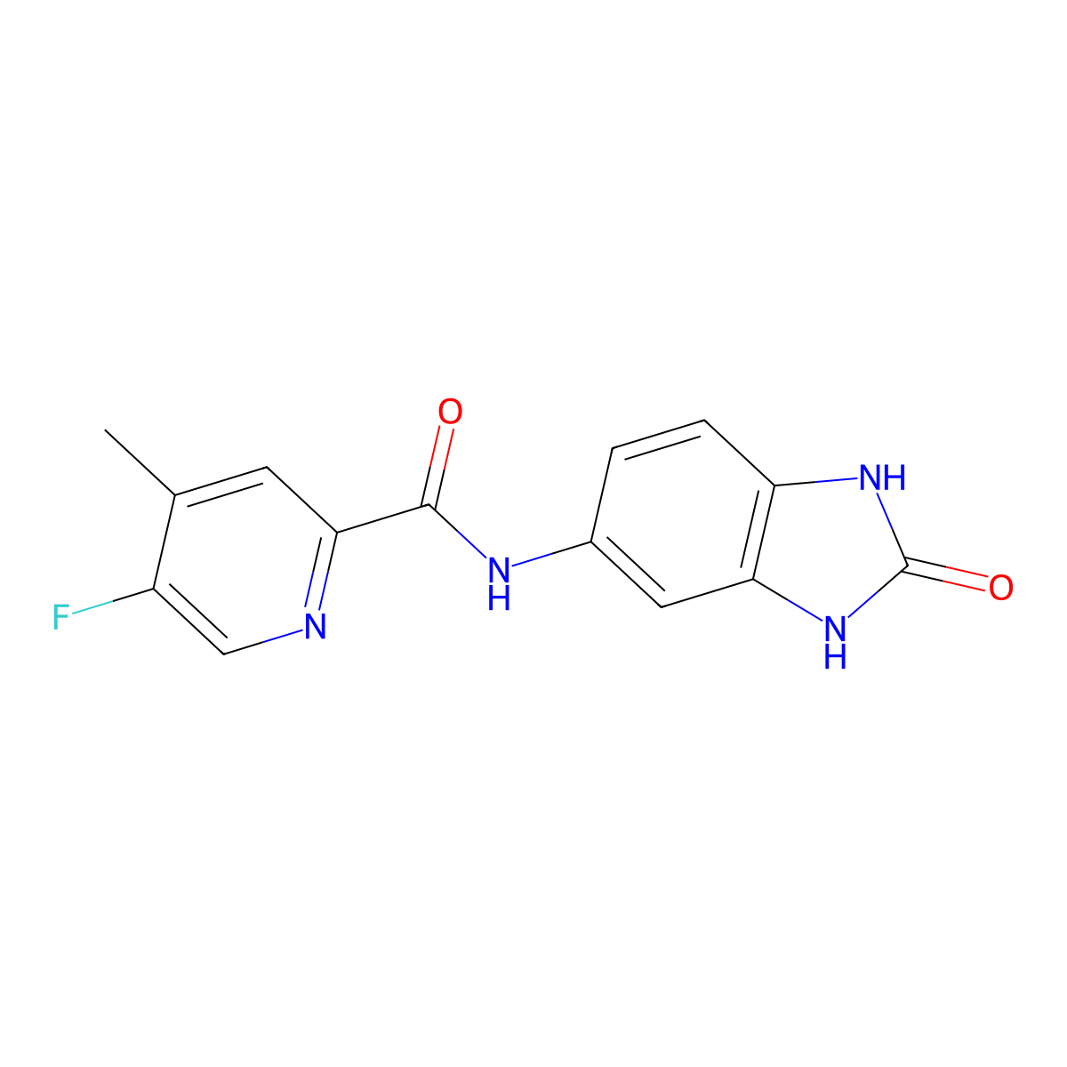 5-fluoro-4-methyl-N-(2-oxo-2,3-dihydro-1H-1,3-benzodiazol-5-yl)pyridine-2-carboxamide molecular structure, CAS 2415490-88-7