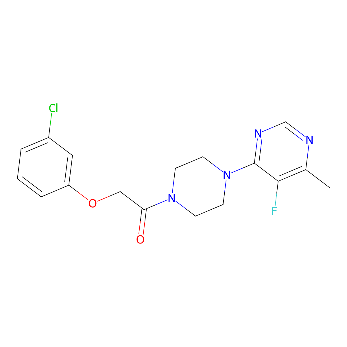 2-(3-Chlorophenoxy)-1-[4-(5-fluoro-6-methylpyrimidin-4-yl)piperazin-1-yl]ethan-1-one molecular structure, CAS 2415491-12-0