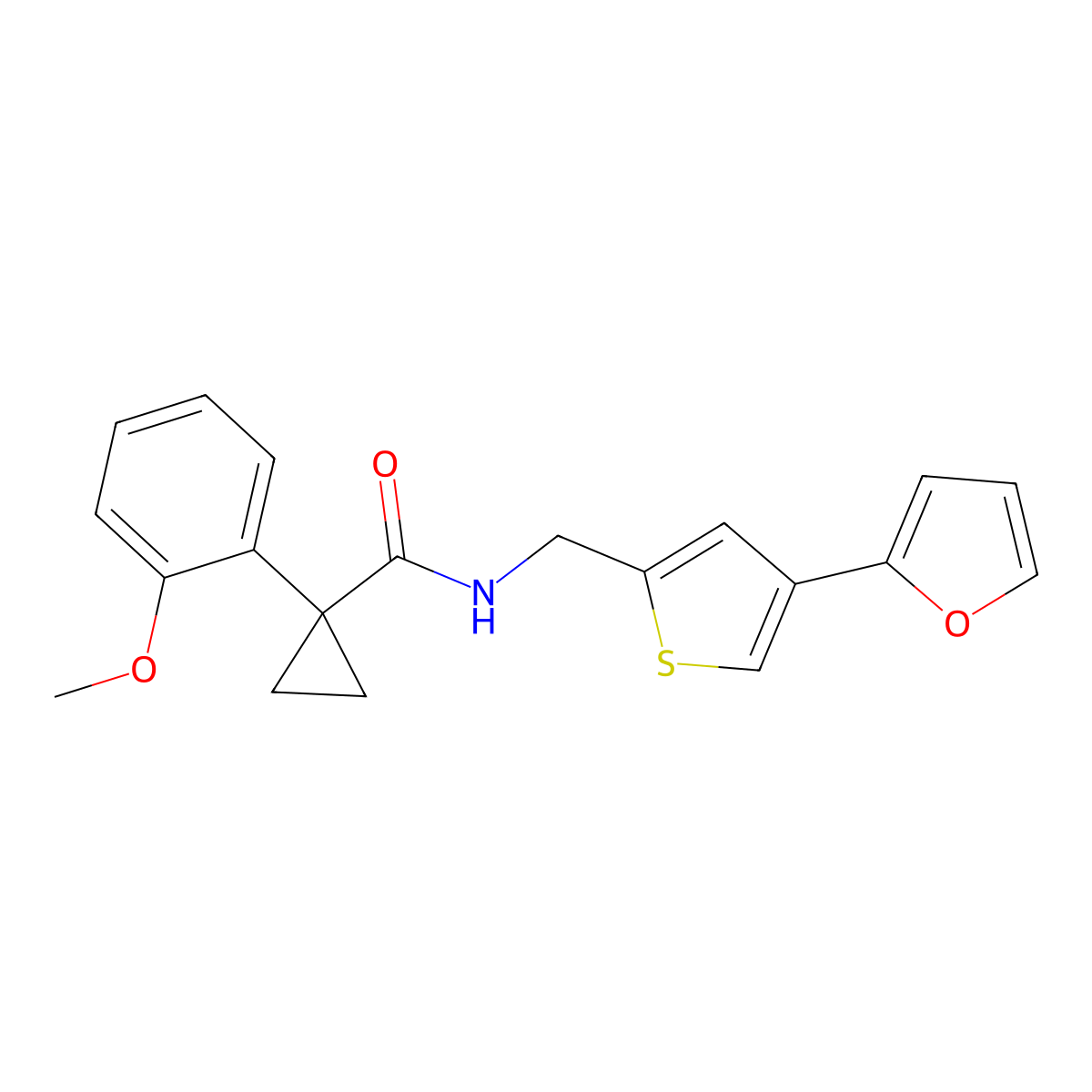 N-{[4-(furan-2-yl)thiophen-2-yl]methyl}-1-(2-methoxyphenyl)cyclopropane-1-carboxamide molecular structure, CAS 2415491-17-5