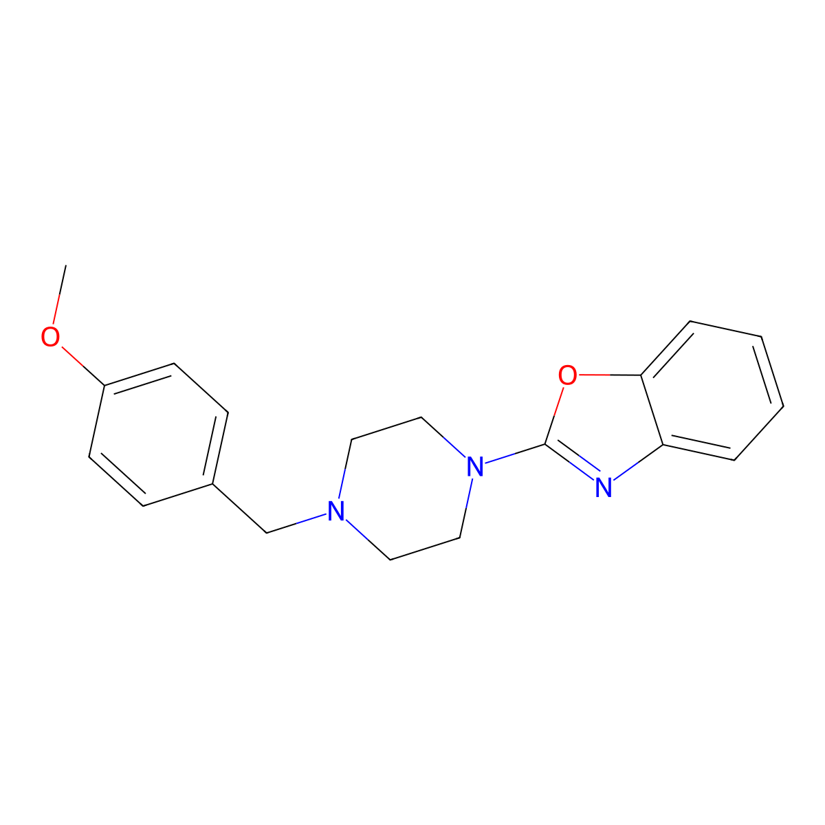 2-{4-[(4-Methoxyphenyl)methyl]piperazin-1-yl}-1,3-benzoxazole molecular structure, CAS 2415491-18-6