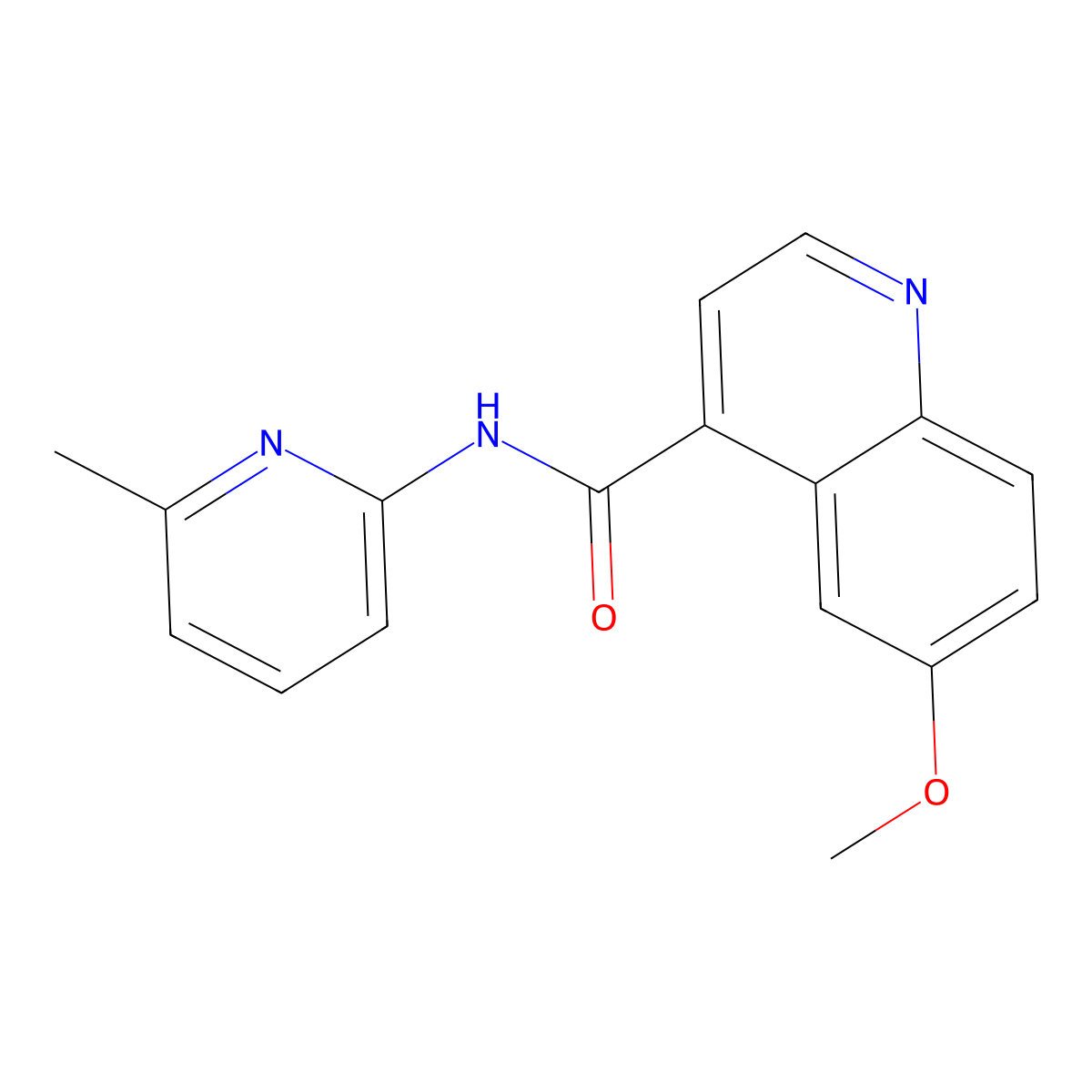 6-methoxy-N-(6-methylpyridin-2-yl)quinoline-4-carboxamide molecular structure, CAS 2415491-30-2