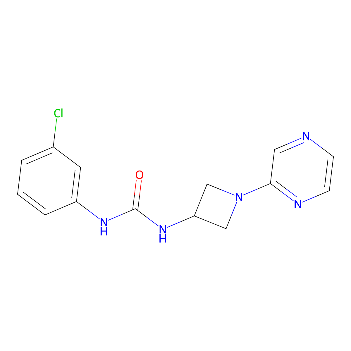 1-(3-Chlorophenyl)-3-[1-(pyrazin-2-yl)azetidin-3-yl]urea molecular structure, CAS 2415491-31-3