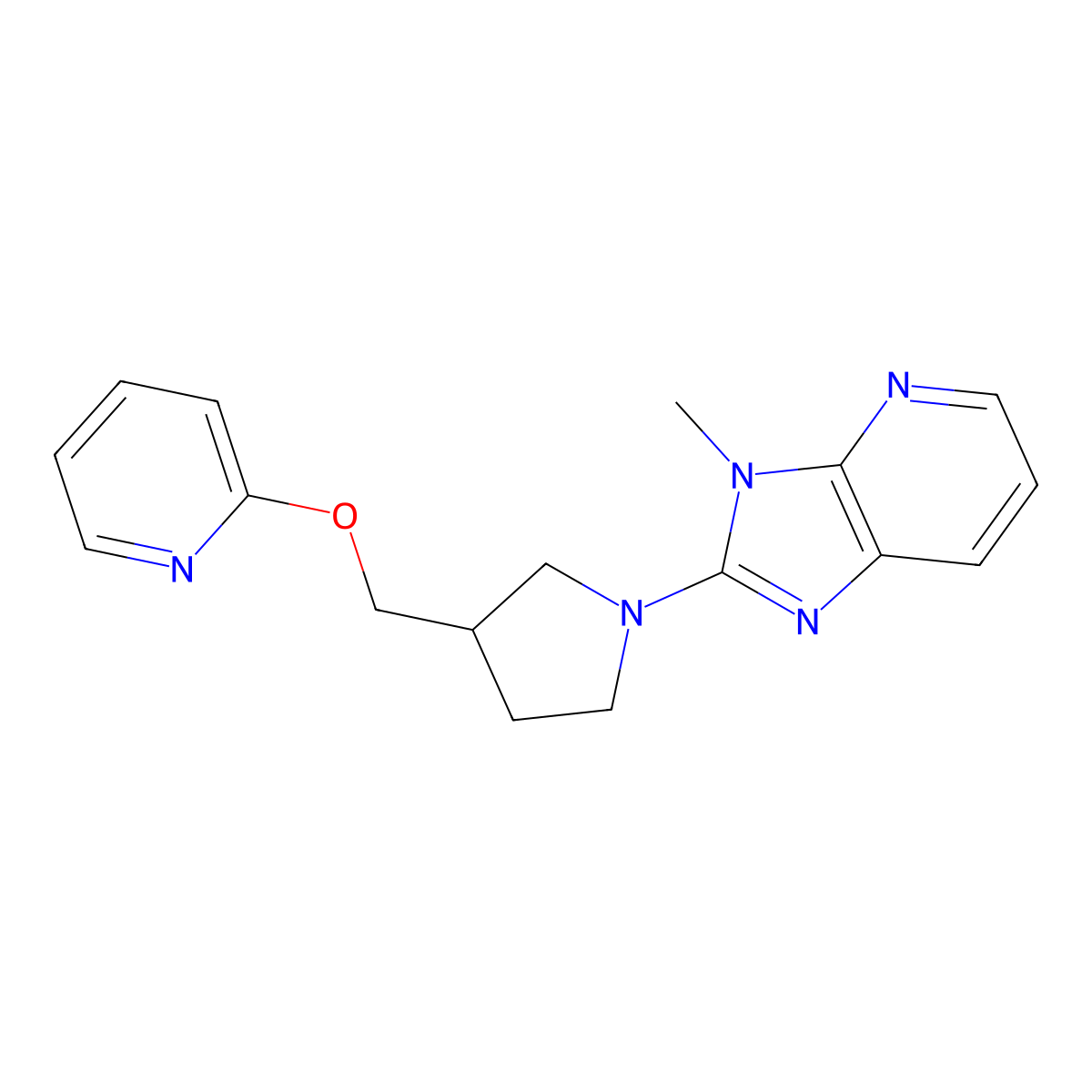 2-[(1-{3-methyl-3H-imidazo[4,5-b]pyridin-2-yl}pyrrolidin-3-yl)methoxy]pyridine molecular structure, CAS 2415491-33-5