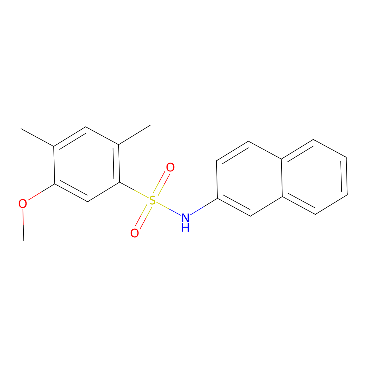5-methoxy-2,4-dimethyl-N-(naphthalen-2-yl)benzene-1-sulfonamide molecular structure, CAS 2415491-36-8
