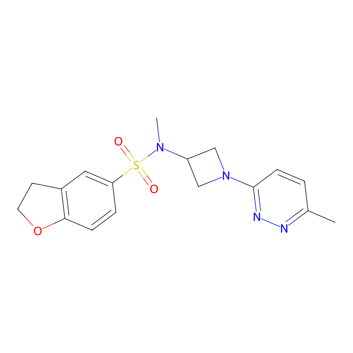 N-methyl-N-[1-(6-methylpyridazin-3-yl)azetidin-3-yl]-2,3-dihydro-1-benzofuran-5-sulfonamide molecular structure, CAS 2415491-47-1
