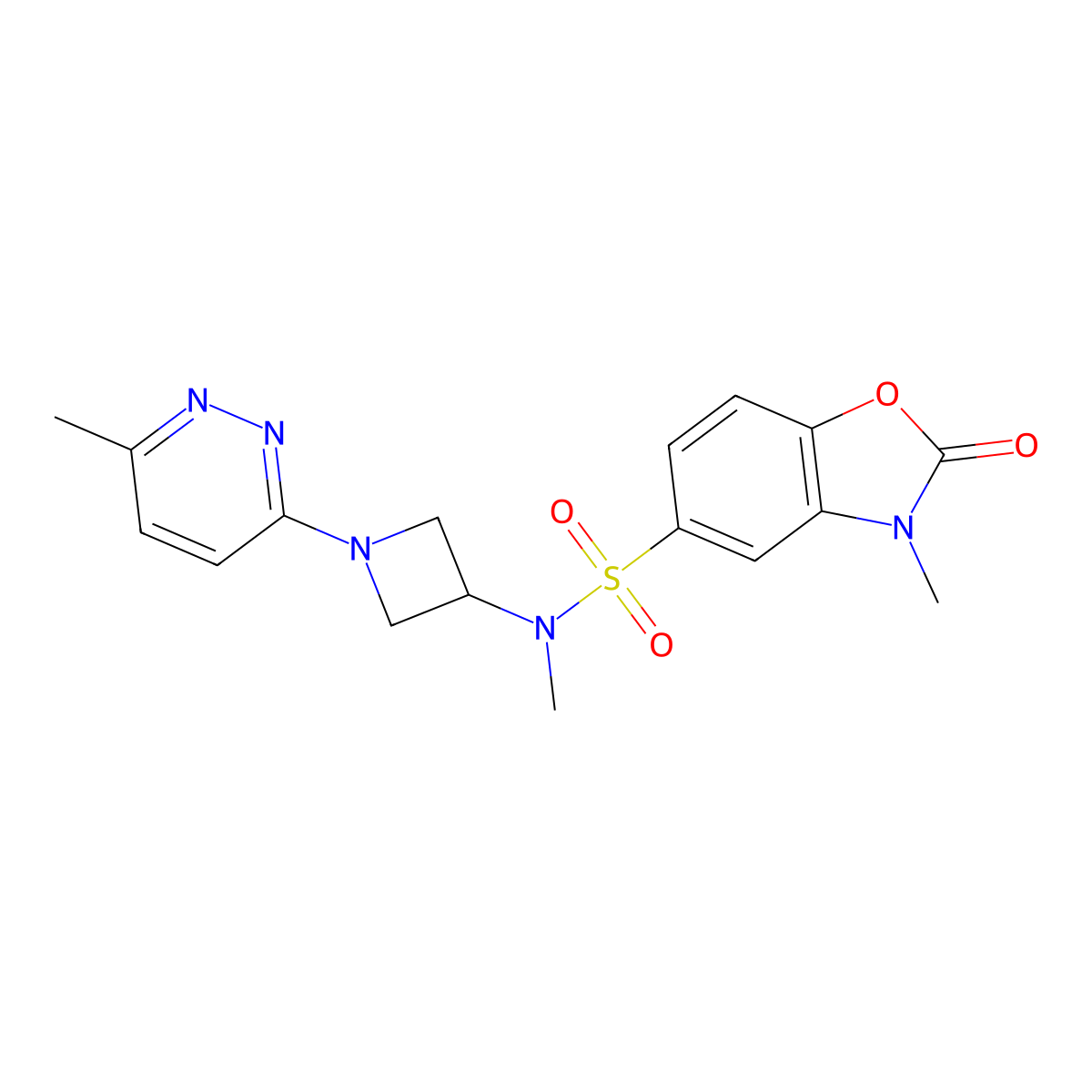 N,3-dimethyl-N-[1-(6-methylpyridazin-3-yl)azetidin-3-yl]-2-oxo-2,3-dihydro-1,3-benzoxazole-5-sulfonamide molecular structure, CAS 2415491-63-1