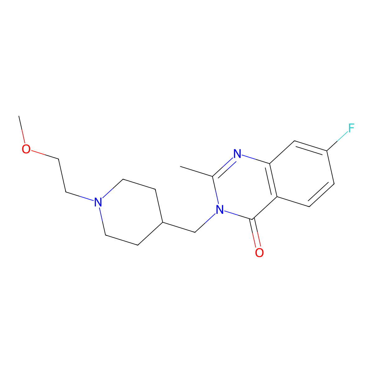 7-Fluoro-3-{[1-(2-methoxyethyl)piperidin-4-yl]methyl}-2-methyl-3,4-dihydroquinazolin-4-one molecular structure, CAS 2415491-70-0
