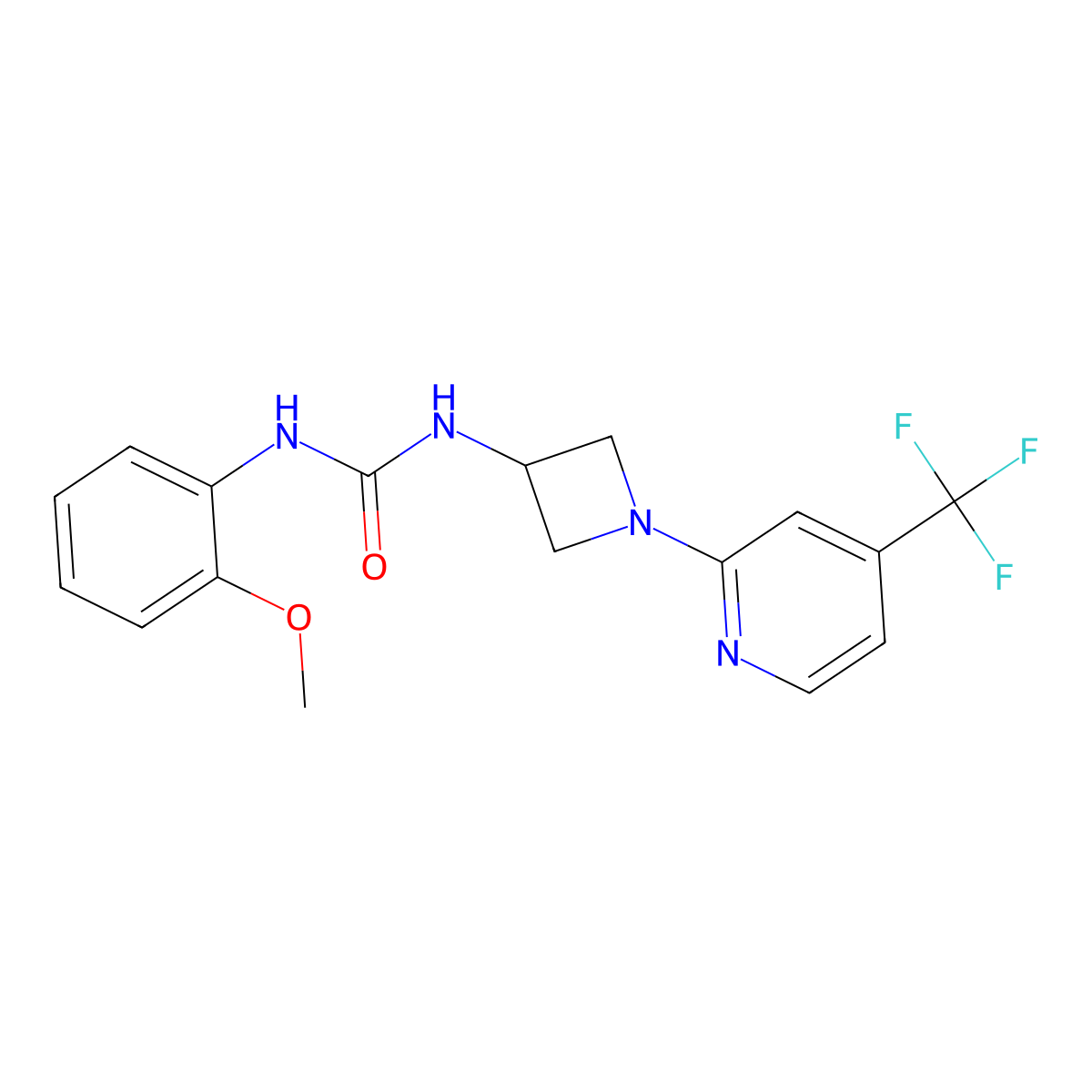 1-(2-Methoxyphenyl)-3-{1-[4-(trifluoromethyl)pyridin-2-yl]azetidin-3-yl}urea molecular structure, CAS 2415491-74-4