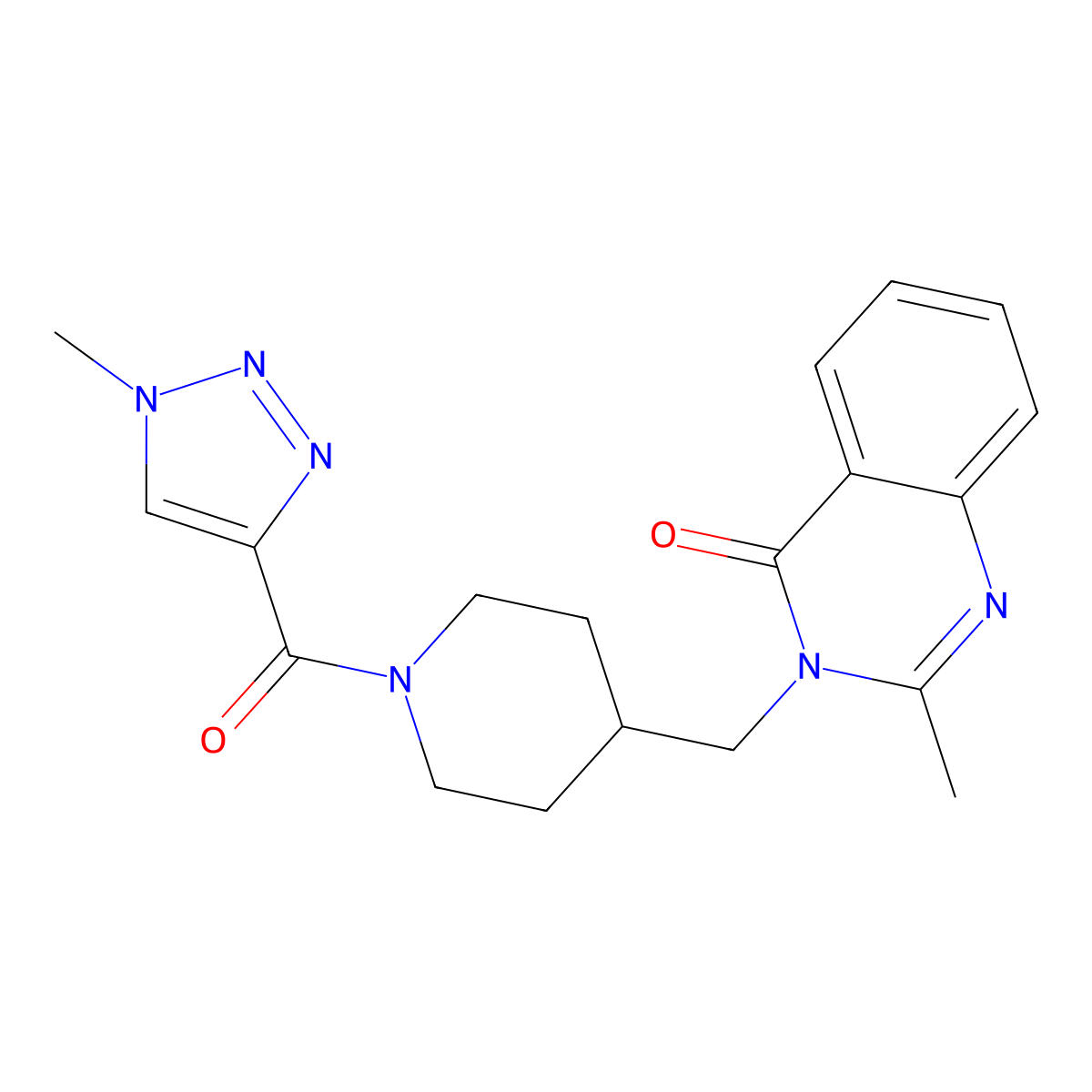2-methyl-3-{[1-(1-methyl-1H-1,2,3-triazole-4-carbonyl)piperidin-4-yl]methyl}-3,4-dihydroquinazolin-4-one molecular structure, CAS 2415491-78-8