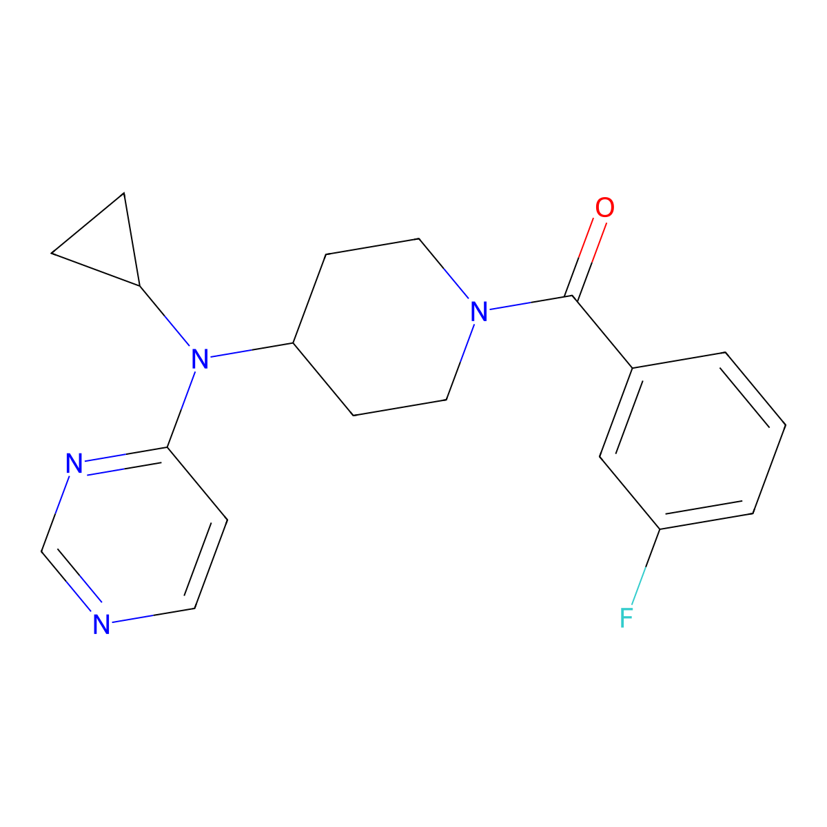 N-cyclopropyl-N-[1-(3-fluorobenzoyl)piperidin-4-yl]pyrimidin-4-amine molecular structure, CAS 2415492-04-3