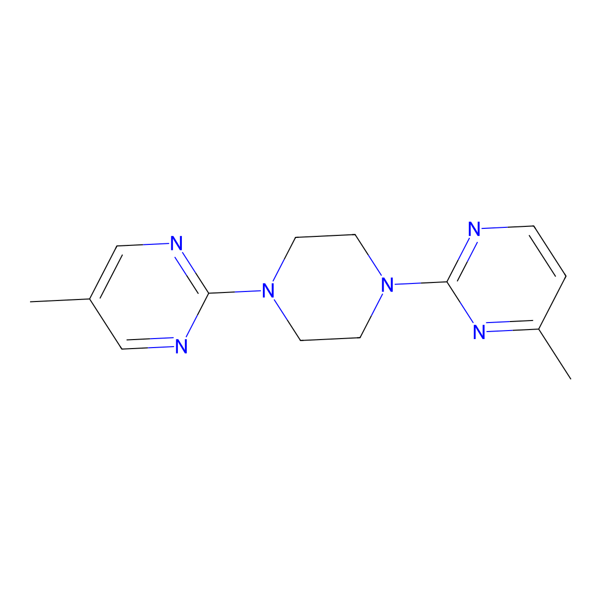 5-Methyl-2-[4-(4-methylpyrimidin-2-yl)piperazin-1-yl]pyrimidine molecular structure, CAS 2415492-11-2