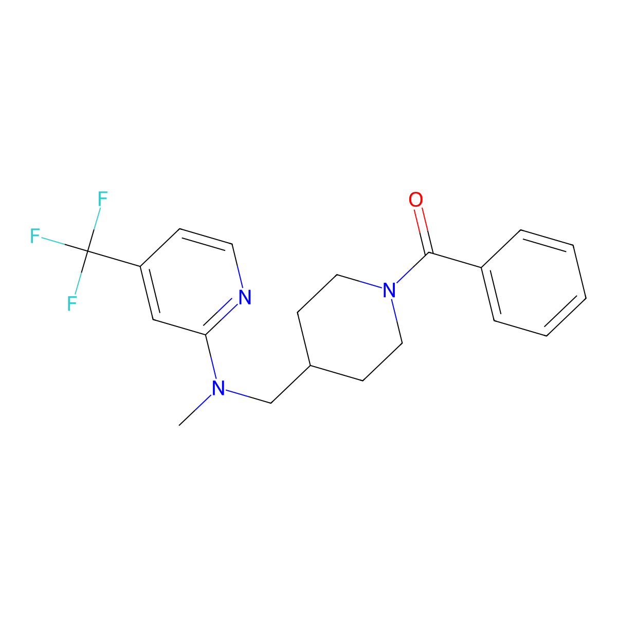 N-[(1-benzoylpiperidin-4-yl)methyl]-N-methyl-4-(trifluoromethyl)pyridin-2-amine molecular structure, CAS 2415492-23-6