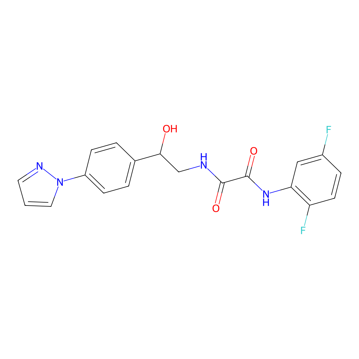 N-(2,5-difluorophenyl)-N'-{2-hydroxy-2-[4-(1H-pyrazol-1-yl)phenyl]ethyl}ethanediamide molecular structure, CAS 2415492-27-0