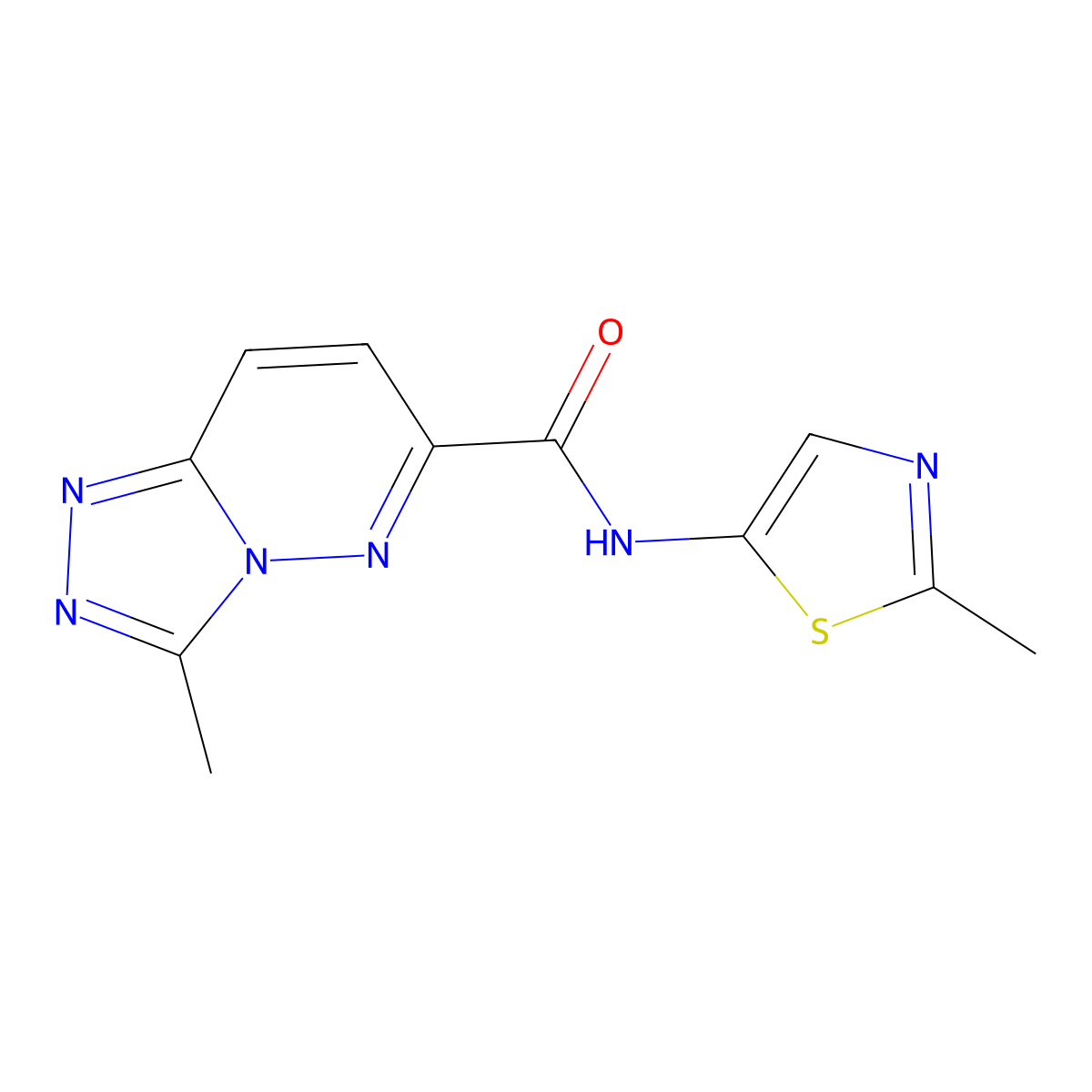 3-Methyl-N-(2-methyl-1,3-thiazol-5-yl)-[1,2,4]triazolo[4,3-b]pyridazine-6-carboxamide molecular structure, CAS 2415492-34-9