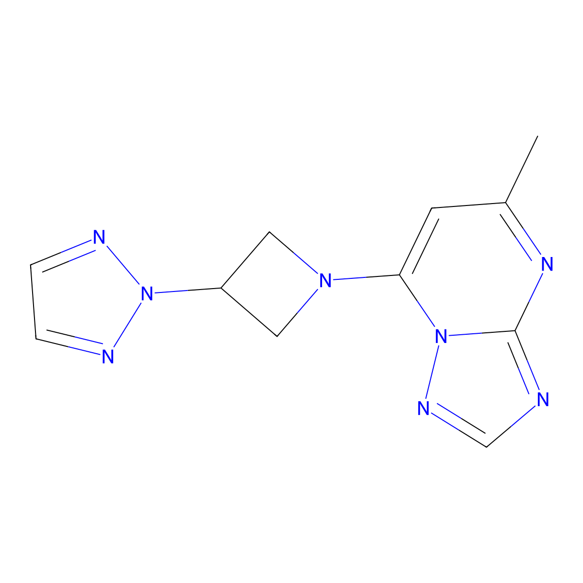 2-(1-{5-methyl-[1,2,4]triazolo[1,5-a]pyrimidin-7-yl}azetidin-3-yl)-2H-1,2,3-triazole molecular structure, CAS 2415492-37-2