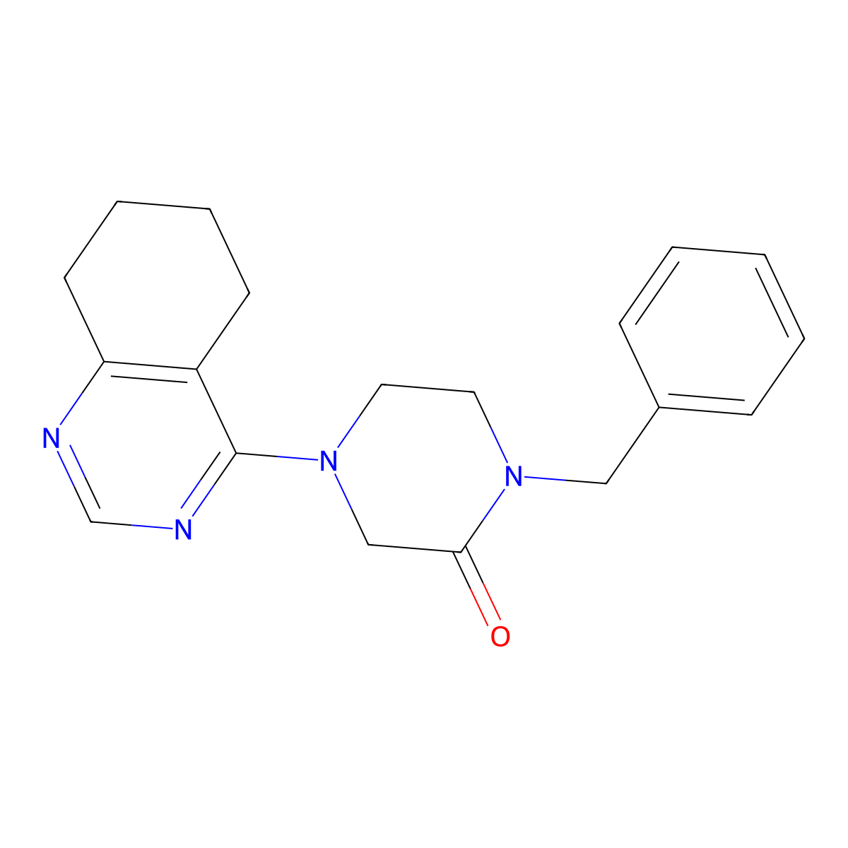 1-Benzyl-4-(5,6,7,8-tetrahydroquinazolin-4-yl)piperazin-2-one molecular structure, CAS 2415499-30-6