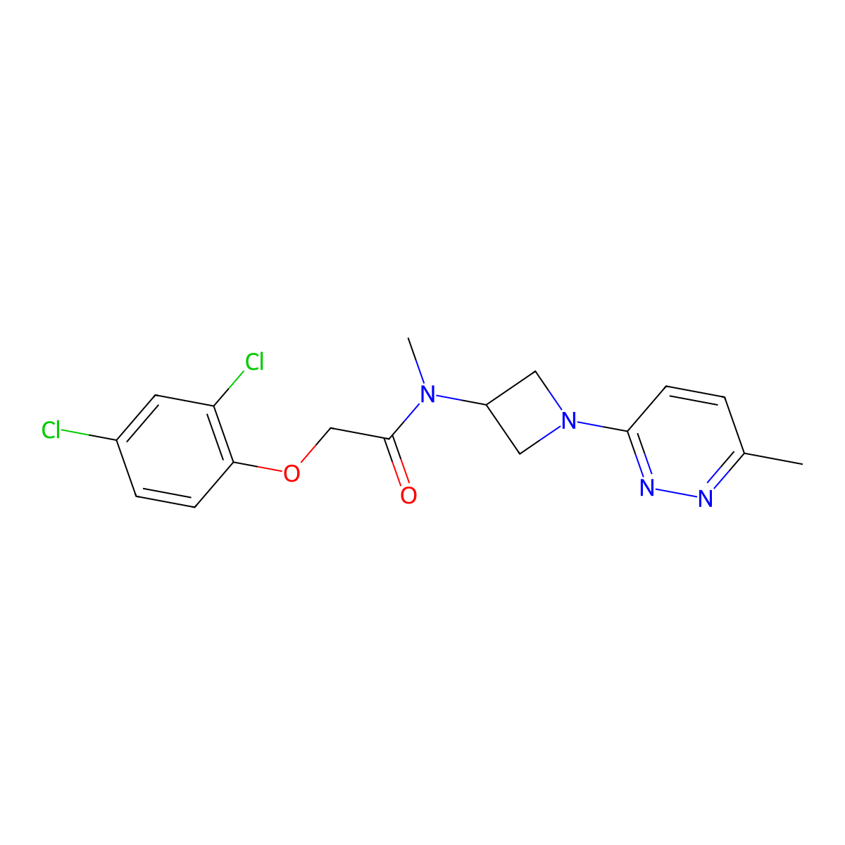 2-(2,4-dichlorophenoxy)-N-methyl-N-[1-(6-methylpyridazin-3-yl)azetidin-3-yl]acetamide molecular structure, CAS 2415499-31-7