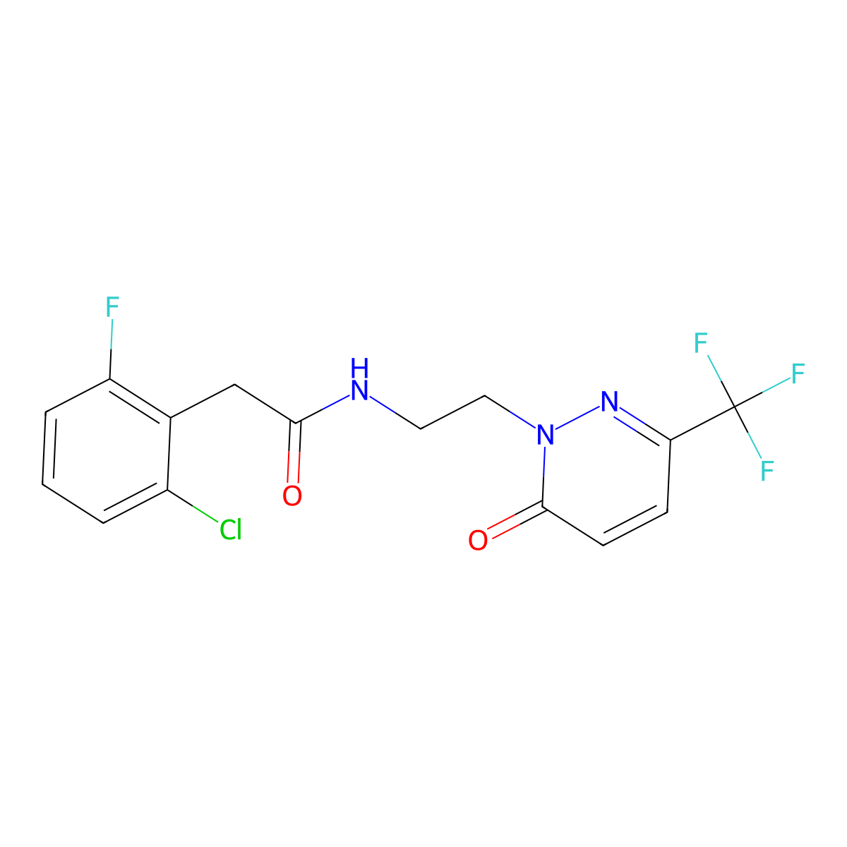 2-(2-chloro-6-fluorophenyl)-N-{2-[6-oxo-3-(trifluoromethyl)-1,6-dihydropyridazin-1-yl]ethyl}acetamide molecular structure, CAS 2415499-37-3