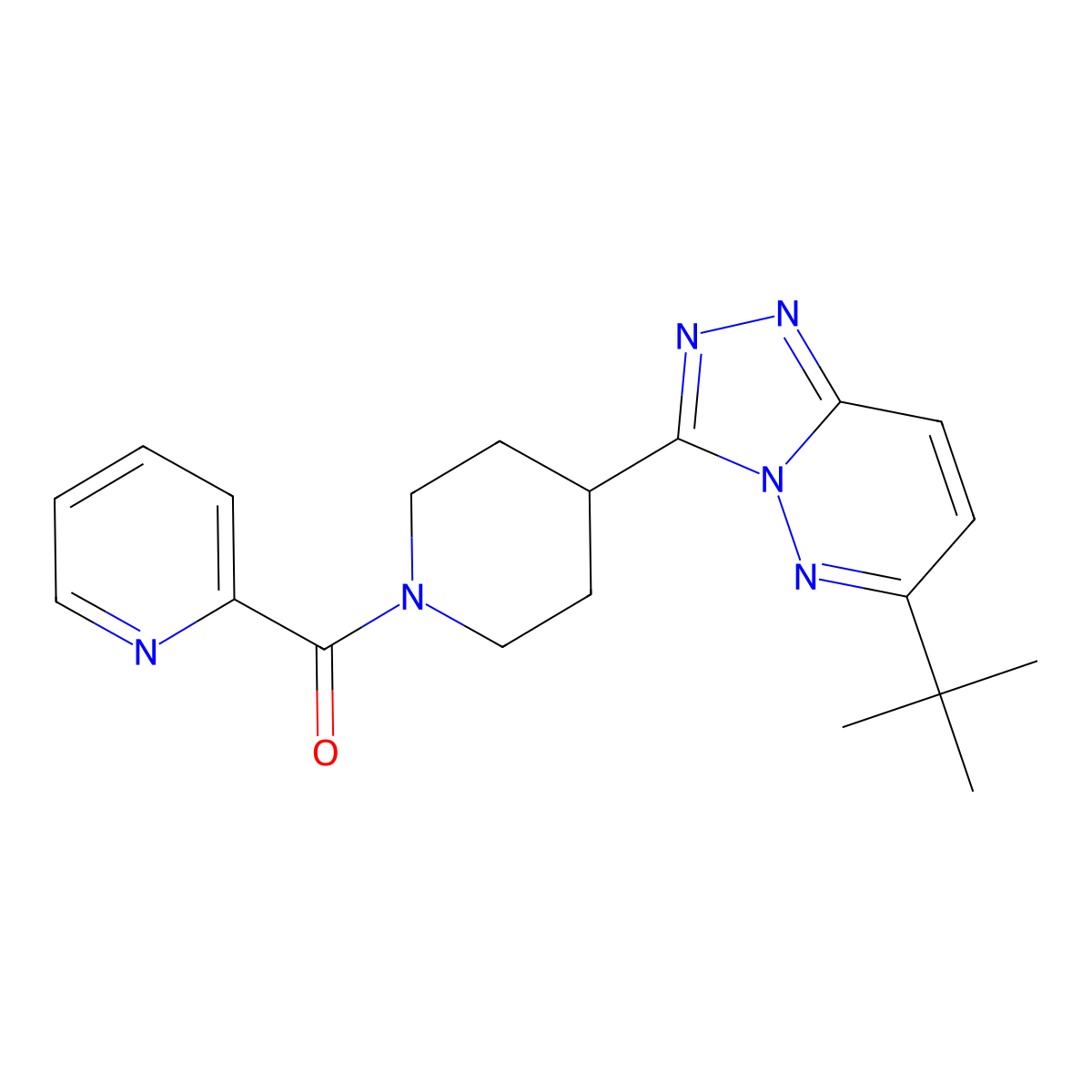 2-(4-{6-Tert-butyl-[1,2,4]triazolo[4,3-b]pyridazin-3-yl}piperidine-1-carbonyl)pyridine molecular structure, CAS 2415499-39-5