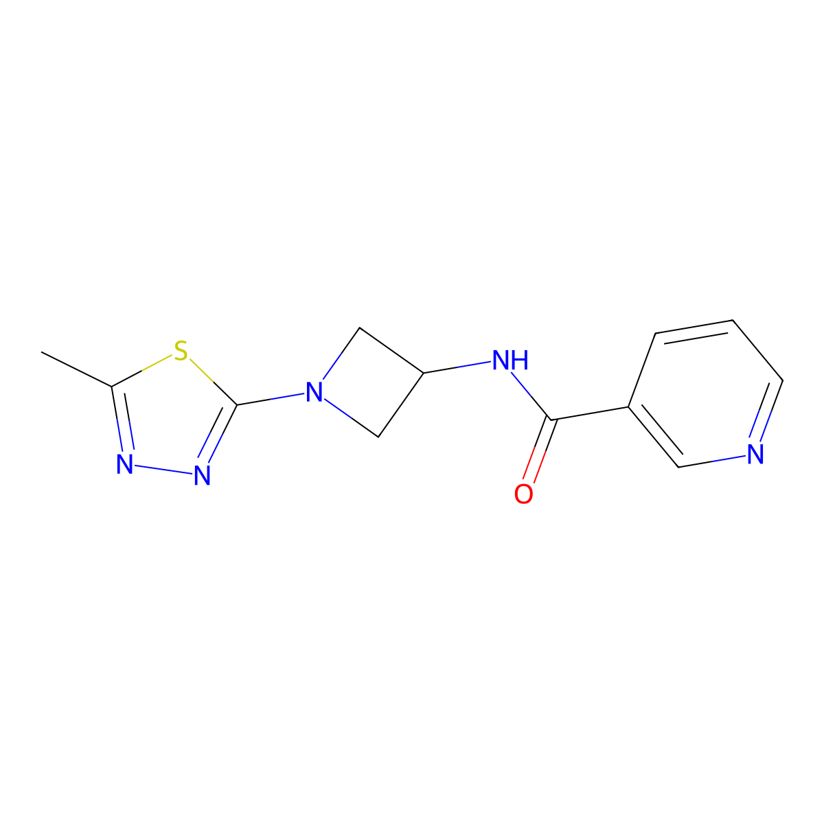 N-[1-(5-Methyl-1,3,4-thiadiazol-2-yl)azetidin-3-yl]pyridine-3-carboxamide molecular structure, CAS 2415499-40-8