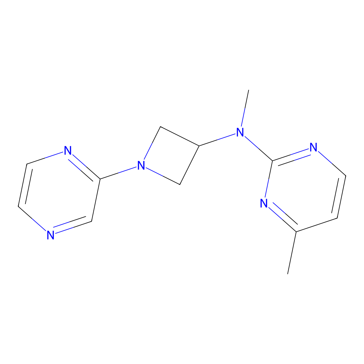 N,4-dimethyl-N-[1-(pyrazin-2-yl)azetidin-3-yl]pyrimidin-2-amine molecular structure, CAS 2415499-41-9