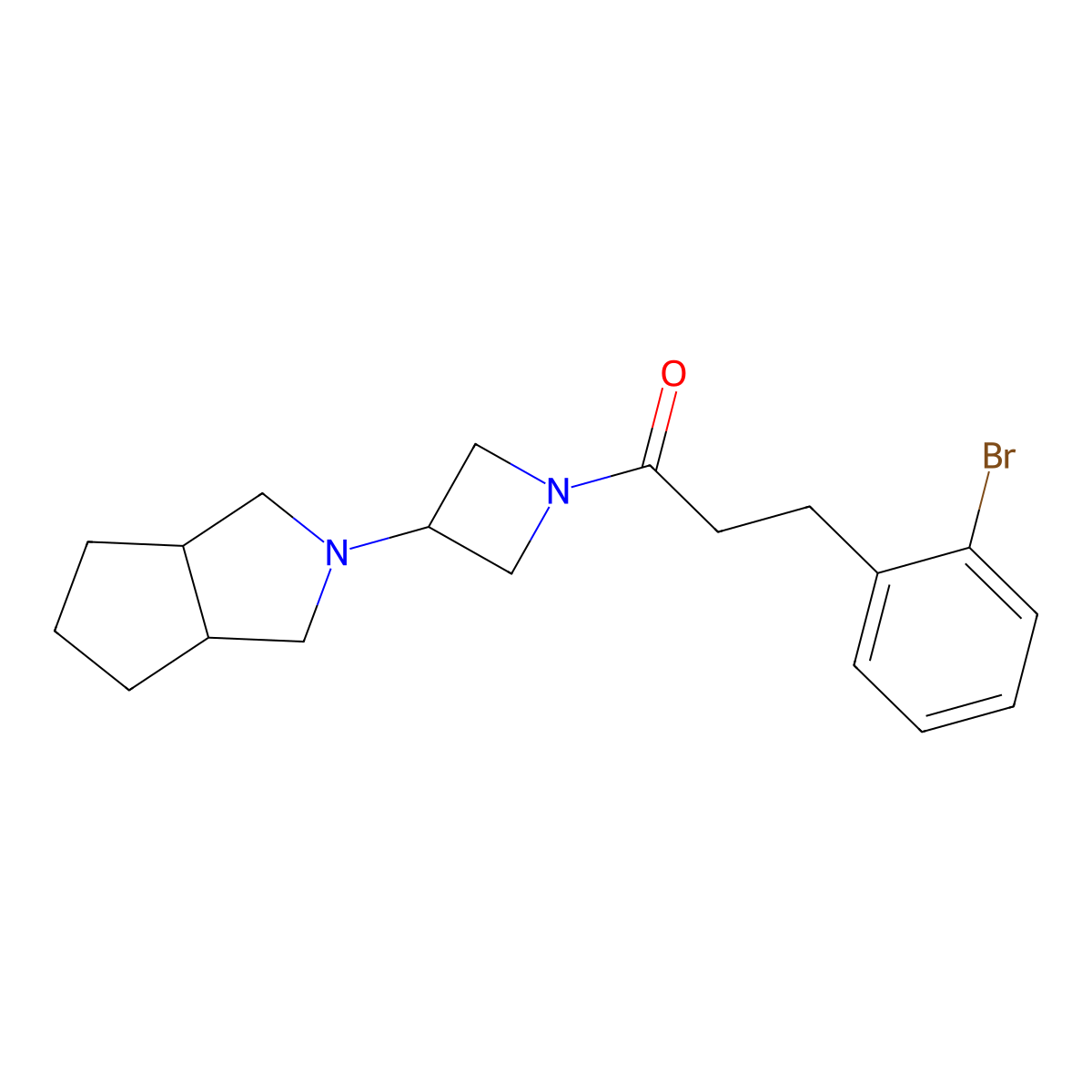 3-(2-Bromophenyl)-1-(3-{octahydrocyclopenta[c]pyrrol-2-yl}azetidin-1-yl)propan-1-one molecular structure, CAS 2415499-45-3