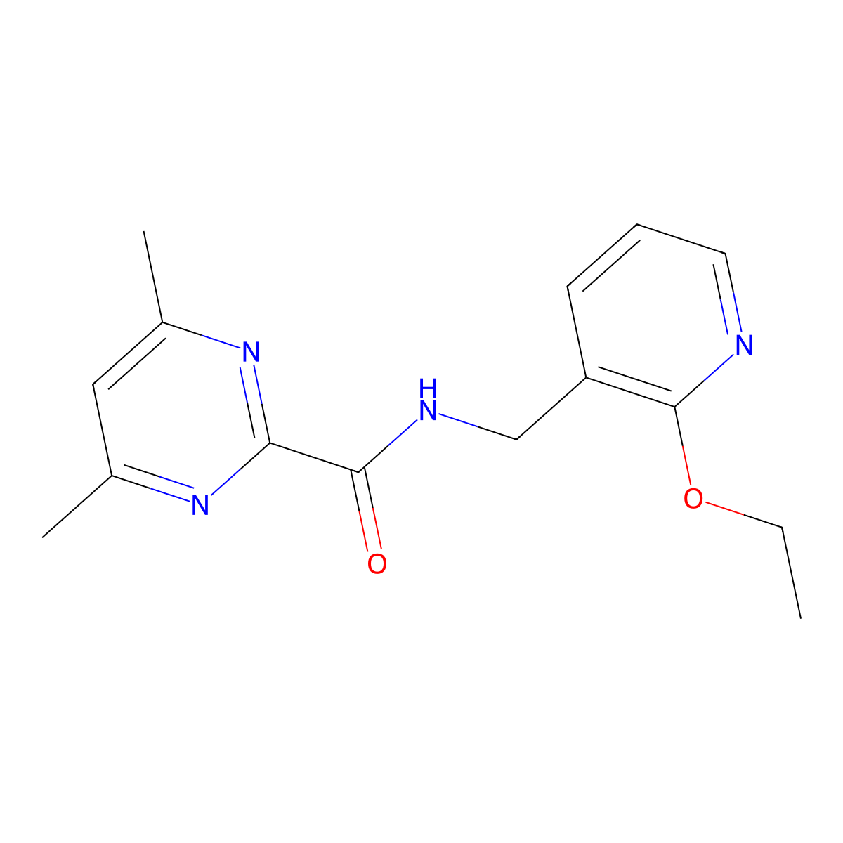 N-[(2-Ethoxypyridin-3-yl)methyl]-4,6-dimethylpyrimidine-2-carboxamide molecular structure, CAS 2415499-48-6