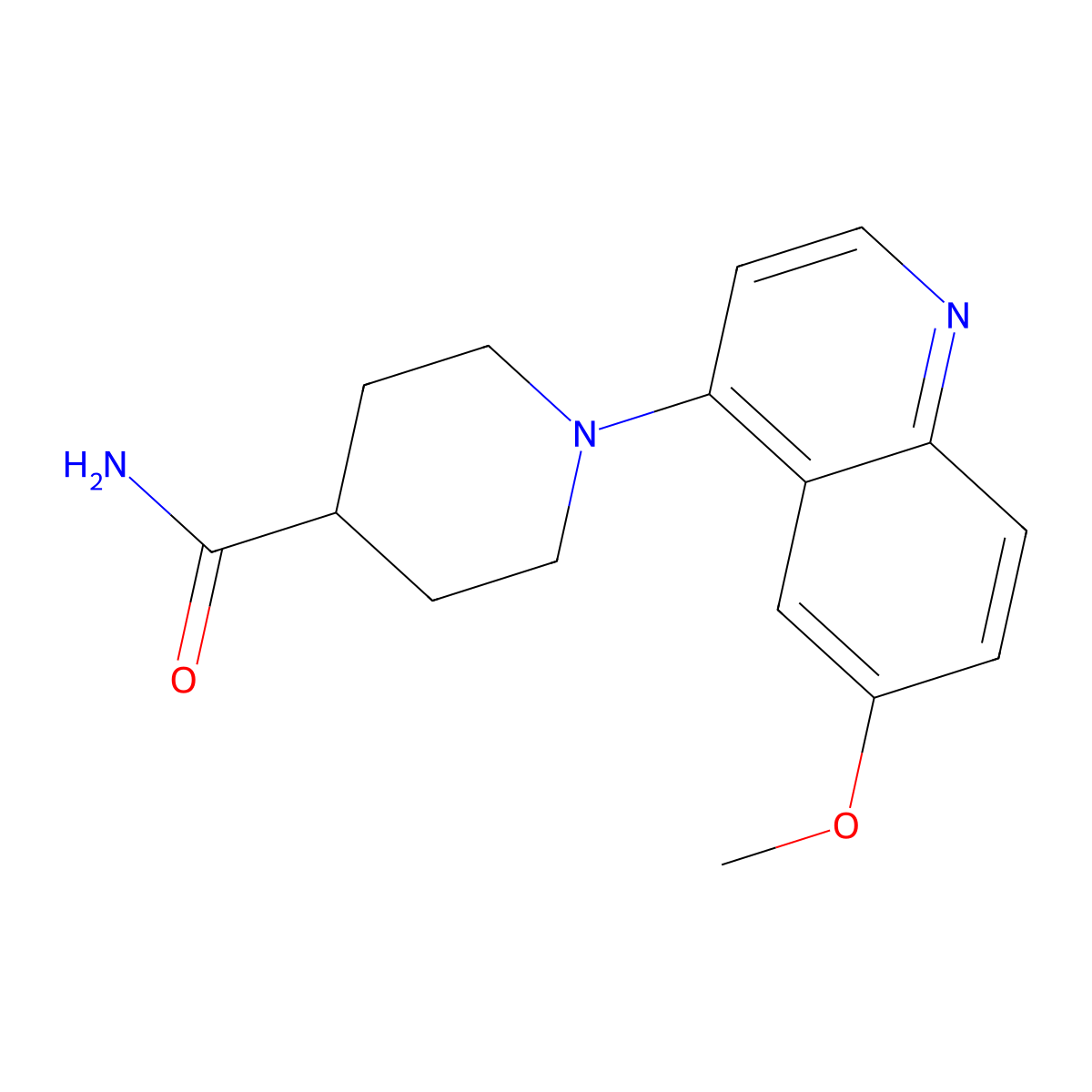 1-(6-Methoxyquinolin-4-yl)piperidine-4-carboxamide molecular structure, CAS 2415499-52-2