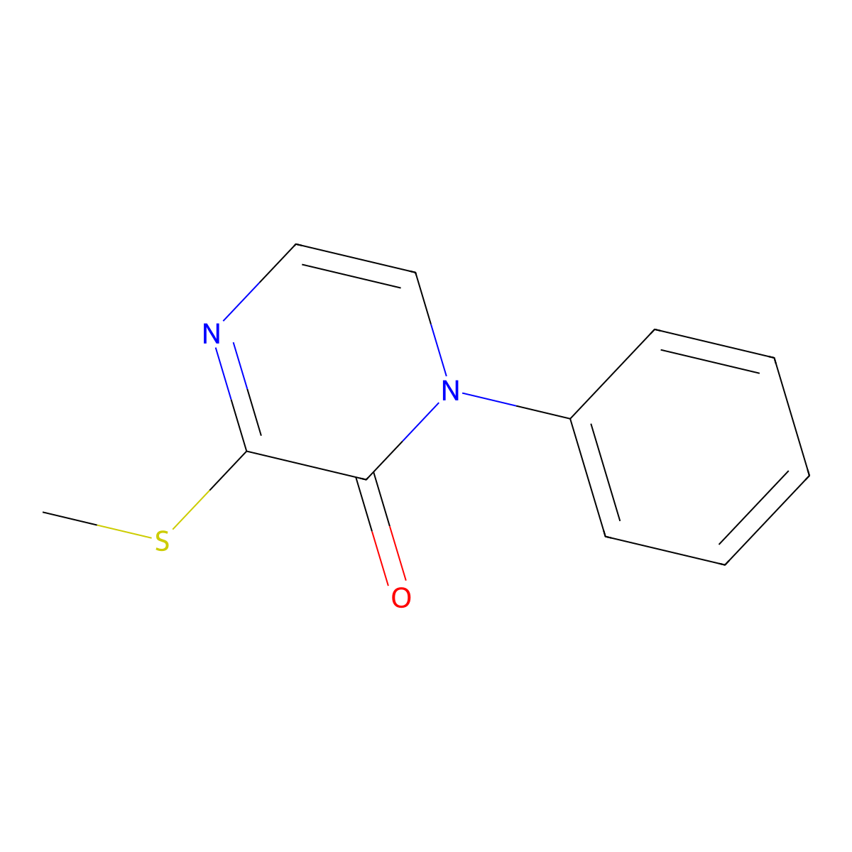 3-(Methylsulfanyl)-1-phenyl-1,2-dihydropyrazin-2-one molecular structure, CAS 2415499-56-6