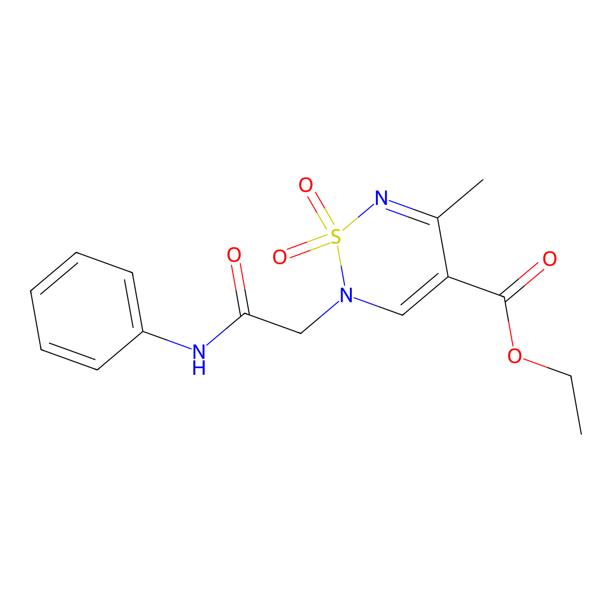 ethyl 5-methyl-1,1-dioxo-2-[(phenylcarbamoyl)methyl]-2H-1lambda6,2,6-thiadiazine-4-carboxylate molecular structure, CAS 2415499-82-8
