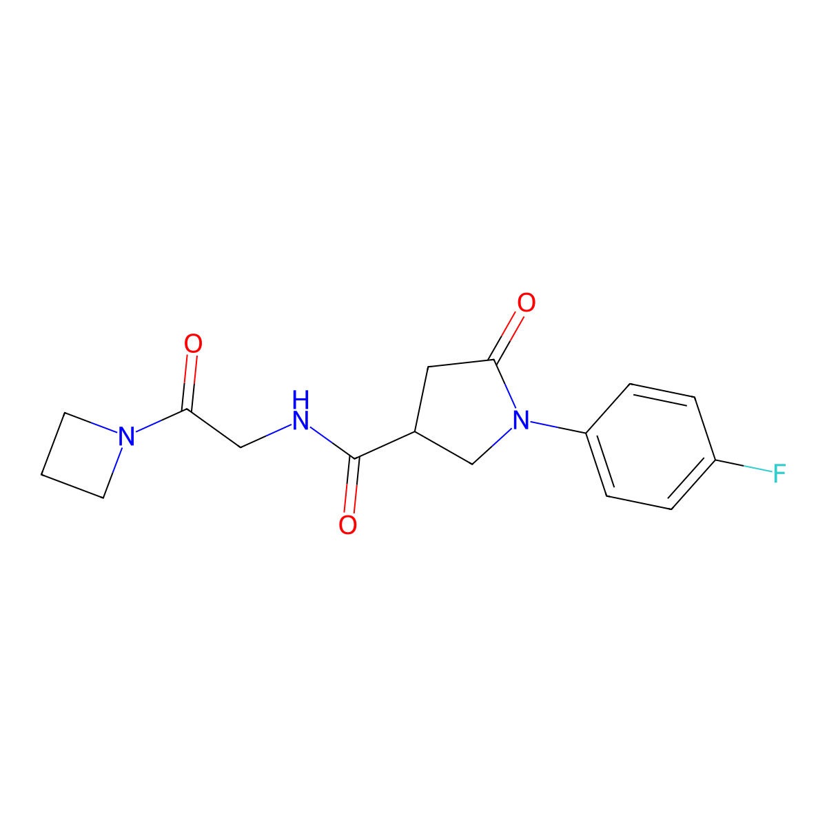 N-[2-(azetidin-1-yl)-2-oxoethyl]-1-(4-fluorophenyl)-5-oxopyrrolidine-3-carboxamide molecular structure, CAS 2415499-93-1