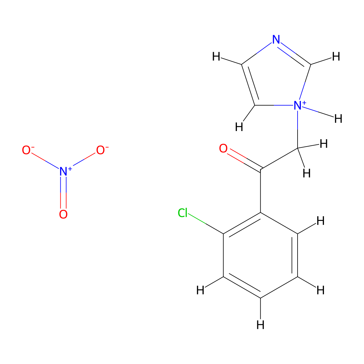 Acetophenone, 2'-chloro-2-(1-imidazolyl)-, nitrate molecular structure, CAS 24155-31-5
