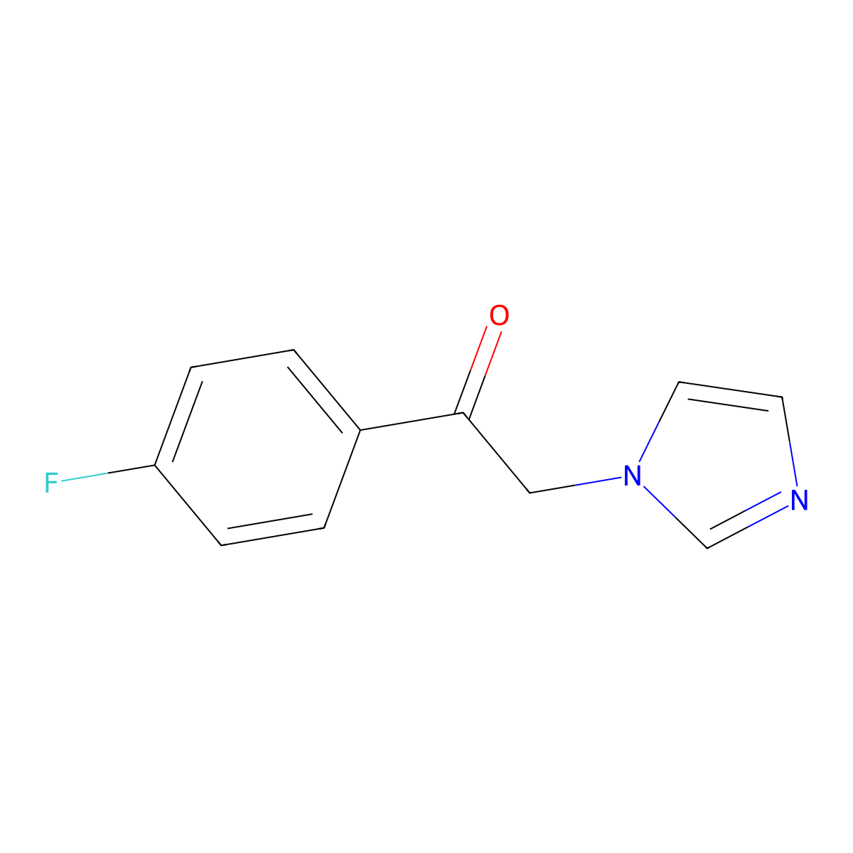 1-(4-fluorophenyl)-2-(1H-imidazol-1-yl)ethan-1-one molecular structure, CAS 24155-33-7