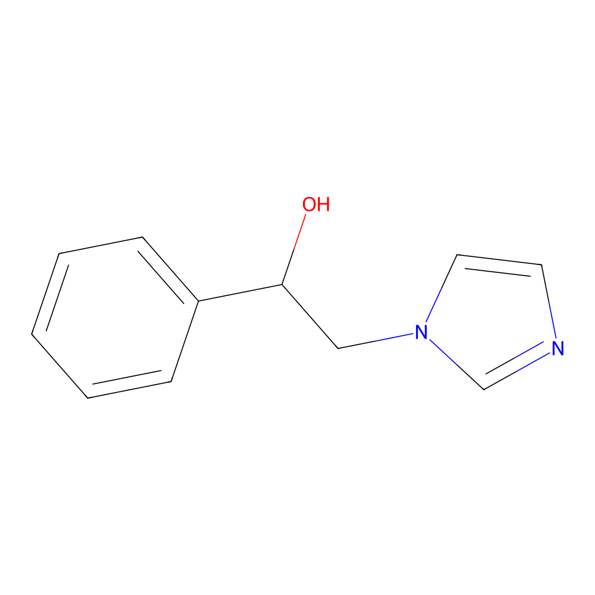 2-(1H-imidazol-1-yl)-1-phenylethanol molecular structure, CAS 24155-47-3
