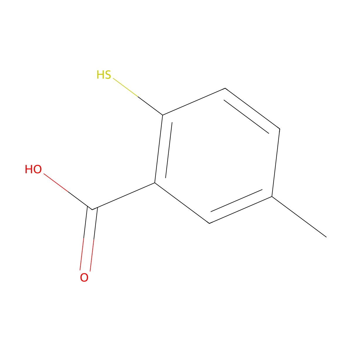 5-Methyl-2-sulfanylbenzoic acid molecular structure, CAS 24155-85-9