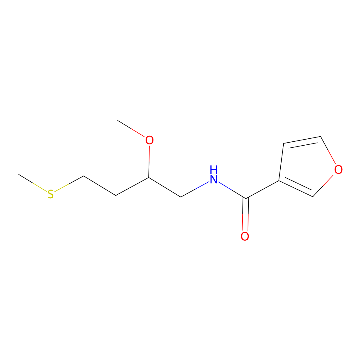 N-[2-methoxy-4-(methylsulfanyl)butyl]furan-3-carboxamide molecular structure, CAS 2415500-20-6