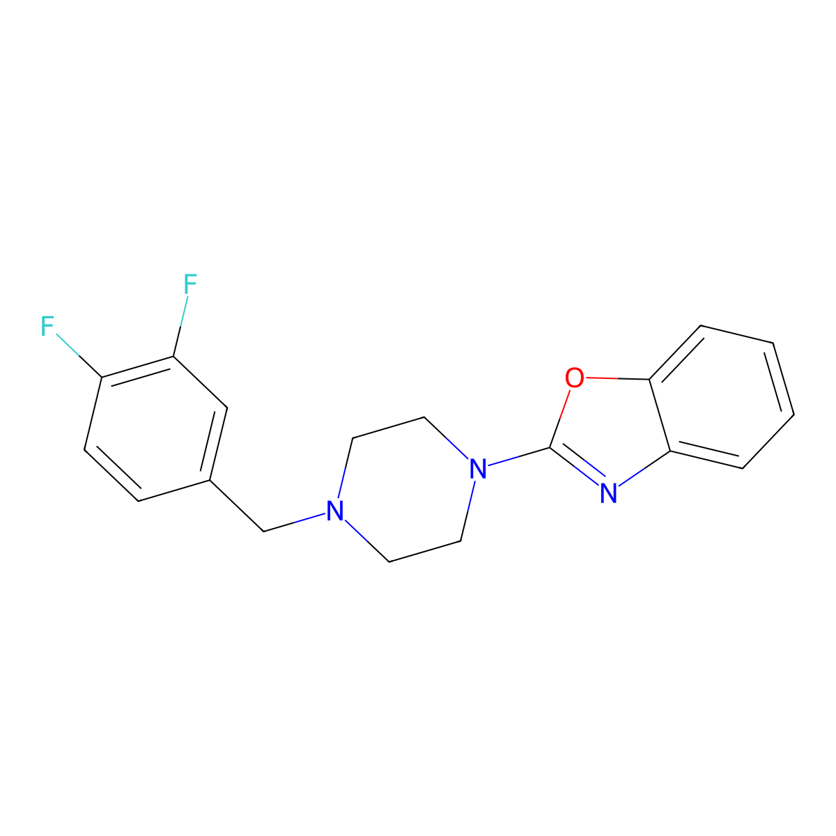 2-{4-[(3,4-Difluorophenyl)methyl]piperazin-1-yl}-1,3-benzoxazole molecular structure, CAS 2415500-35-3