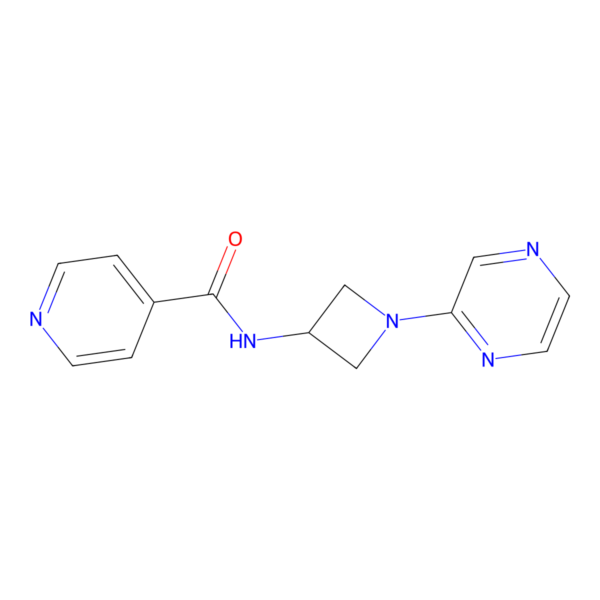 N-[1-(pyrazin-2-yl)azetidin-3-yl]pyridine-4-carboxamide molecular structure, CAS 2415500-42-2