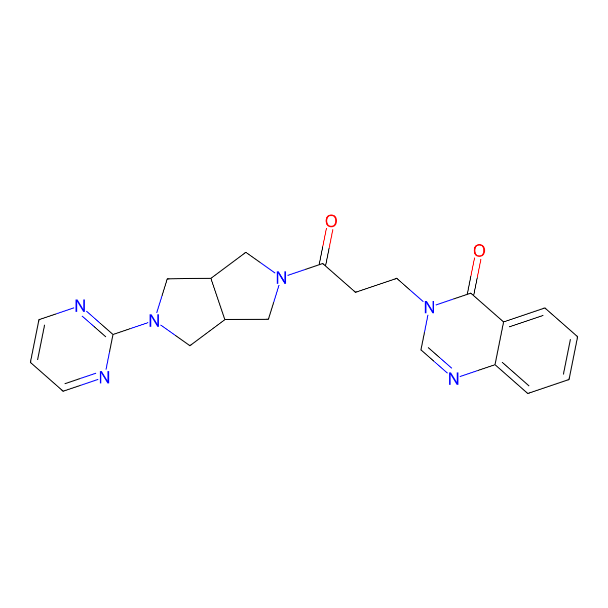 3-{3-Oxo-3-[5-(pyrimidin-2-yl)-octahydropyrrolo[3,4-c]pyrrol-2-yl]propyl}-3,4-dihydroquinazolin-4-one molecular structure, CAS 2415500-46-6