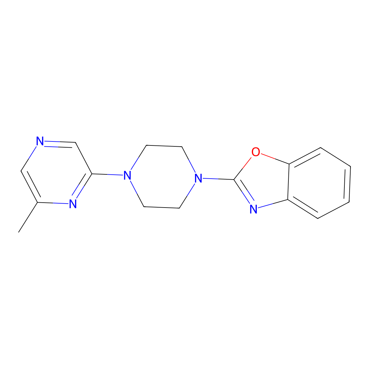 2-[4-(6-Methylpyrazin-2-yl)piperazin-1-yl]-1,3-benzoxazole molecular structure, CAS 2415500-47-7