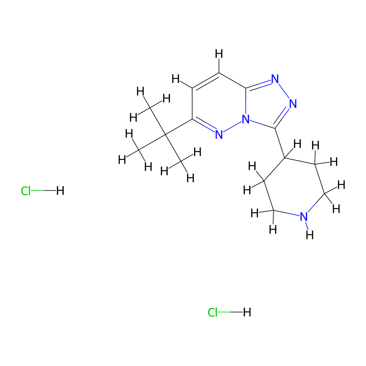 4-{6-Tert-butyl-[1,2,4]triazolo[4,3-b]pyridazin-3-yl}piperidine dihydrochloride molecular structure, CAS 2415500-59-1