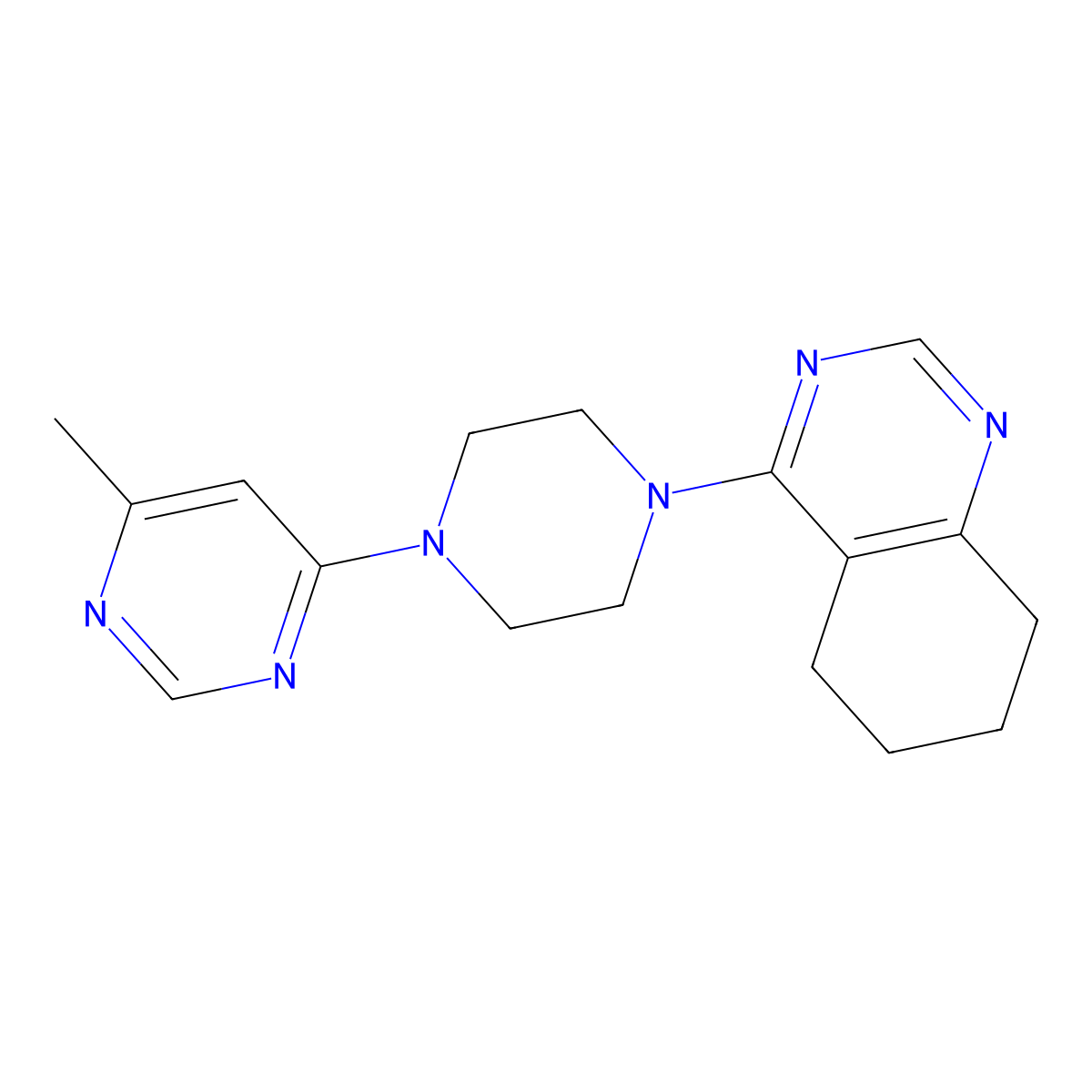 4-[4-(6-Methylpyrimidin-4-yl)piperazin-1-yl]-5,6,7,8-tetrahydroquinazoline molecular structure, CAS 2415500-86-4