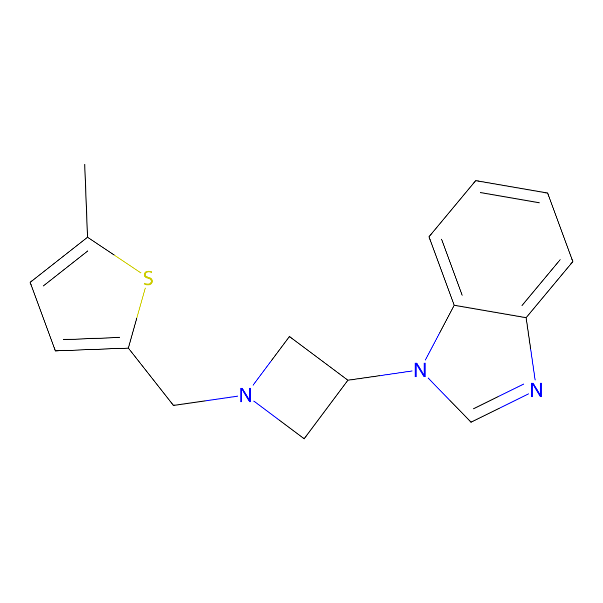 1-{1-[(5-methylthiophen-2-yl)methyl]azetidin-3-yl}-1H-1,3-benzodiazole molecular structure, CAS 2415500-87-5