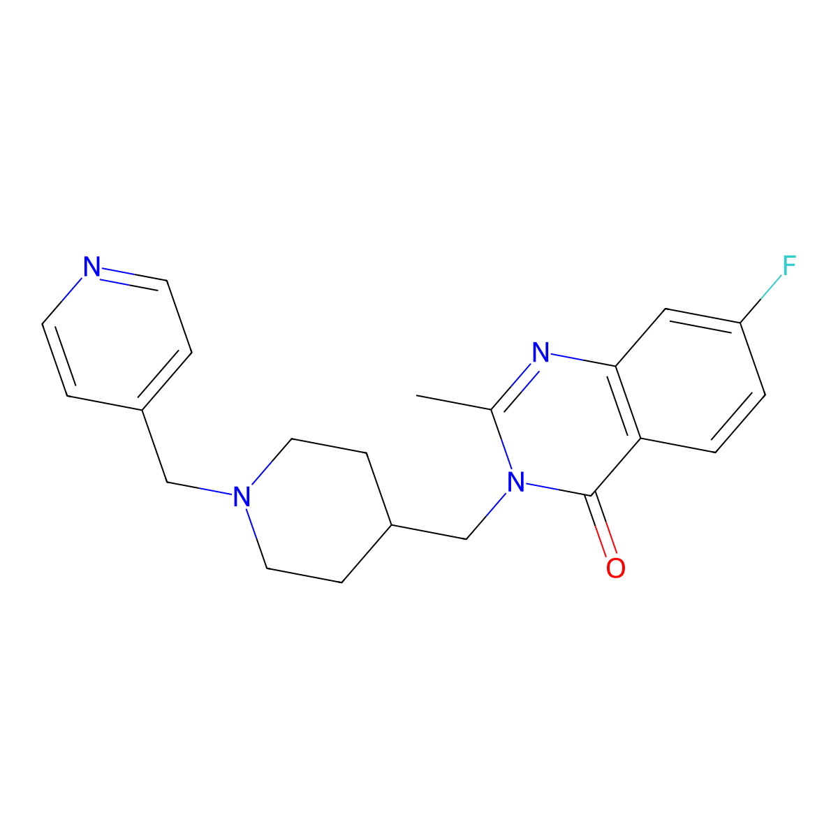 7-Fluoro-2-methyl-3-({1-[(pyridin-4-yl)methyl]piperidin-4-yl}methyl)-3,4-dihydroquinazolin-4-one molecular structure, CAS 2415501-13-0
