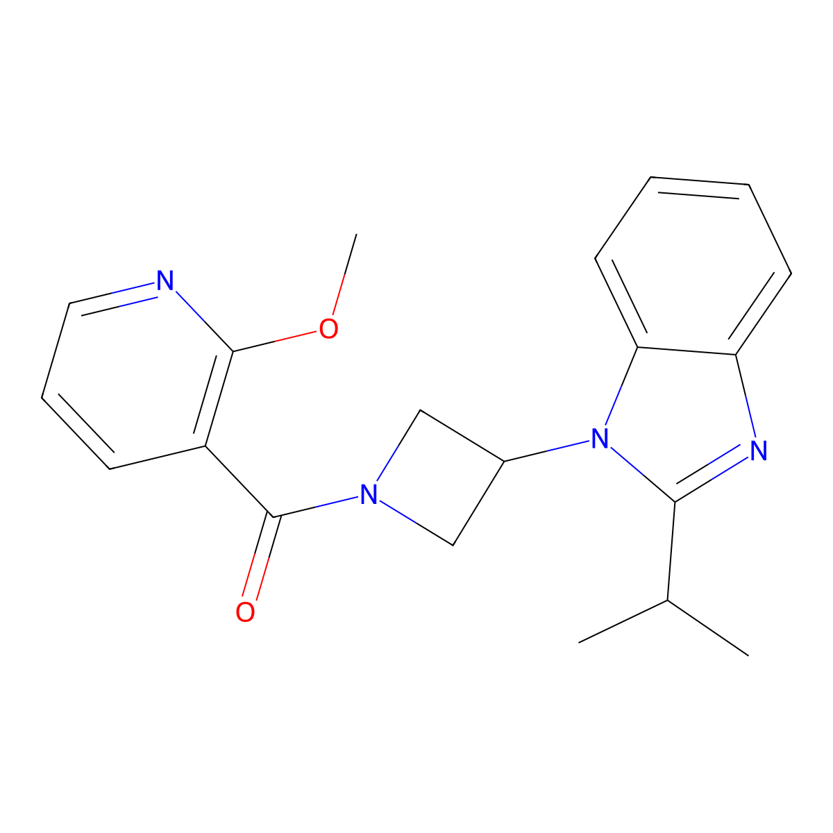 1-[1-(2-methoxypyridine-3-carbonyl)azetidin-3-yl]-2-(propan-2-yl)-1H-1,3-benzodiazole molecular structure, CAS 2415501-22-1