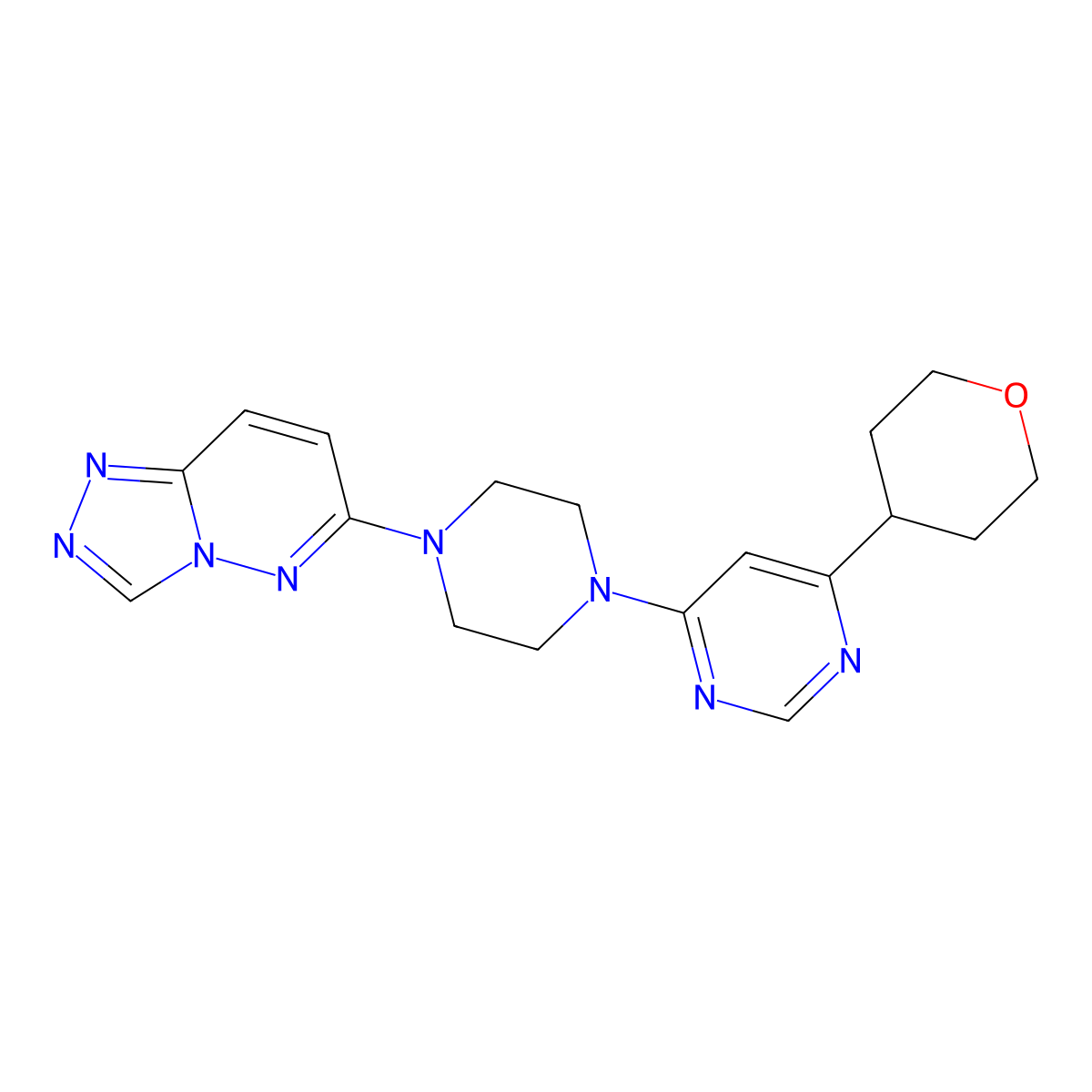 4-(Oxan-4-yl)-6-(4-{[1,2,4]triazolo[4,3-b]pyridazin-6-yl}piperazin-1-yl)pyrimidine molecular structure, CAS 2415501-23-2