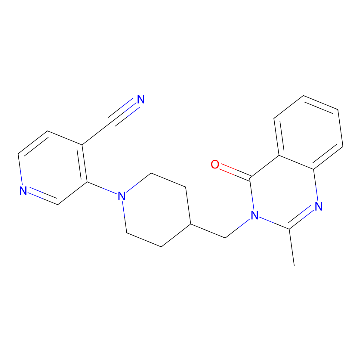 3-{4-[(2-Methyl-4-oxo-3,4-dihydroquinazolin-3-yl)methyl]piperidin-1-yl}pyridine-4-carbonitrile molecular structure, CAS 2415501-25-4