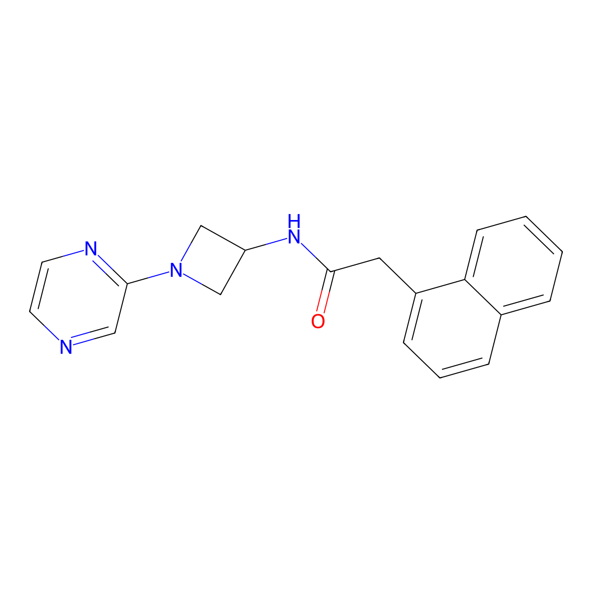 2-(naphthalen-1-yl)-N-[1-(pyrazin-2-yl)azetidin-3-yl]acetamide molecular structure, CAS 2415501-32-3