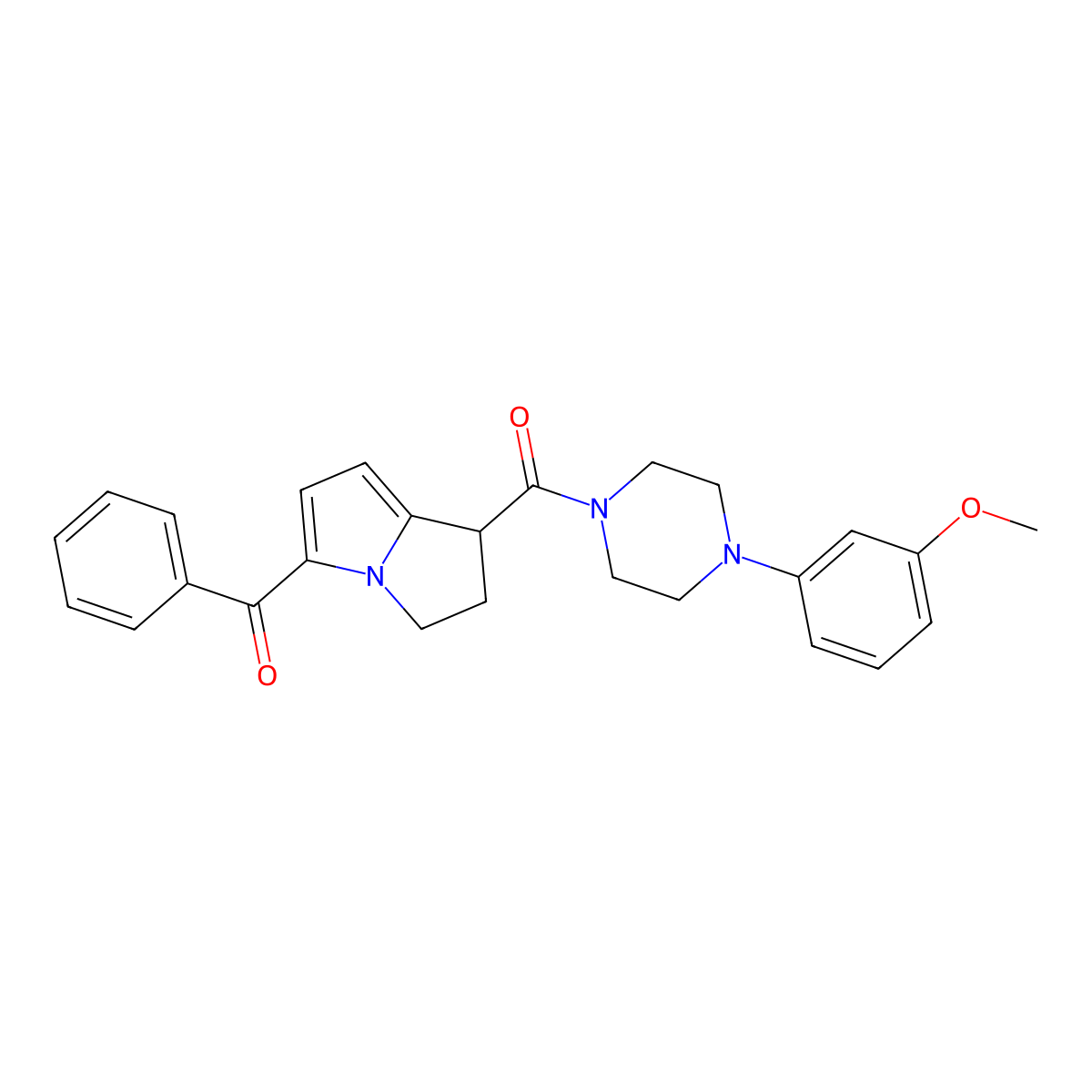 5-benzoyl-1-[4-(3-methoxyphenyl)piperazine-1-carbonyl]-2,3-dihydro-1H-pyrrolizine molecular structure, CAS 2415501-33-4